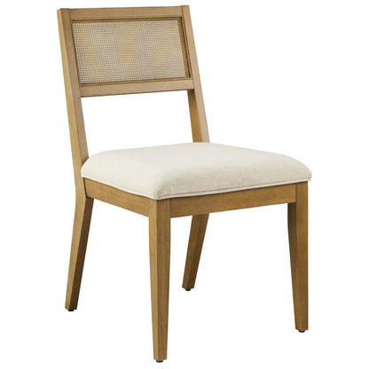 Nimba Faux Rattan Fabric Dining Chairs, set of 2, natural wood frame with caned back, Modway on Tampa Home & Garden Store