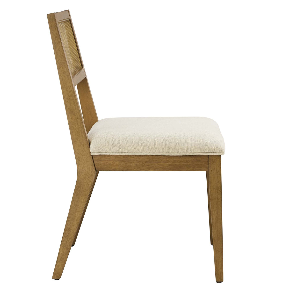Nimba faux rattan fabric dining chairs set of 2 with caned back and beige upholstery by Modway on Tampa Home & Garden Store