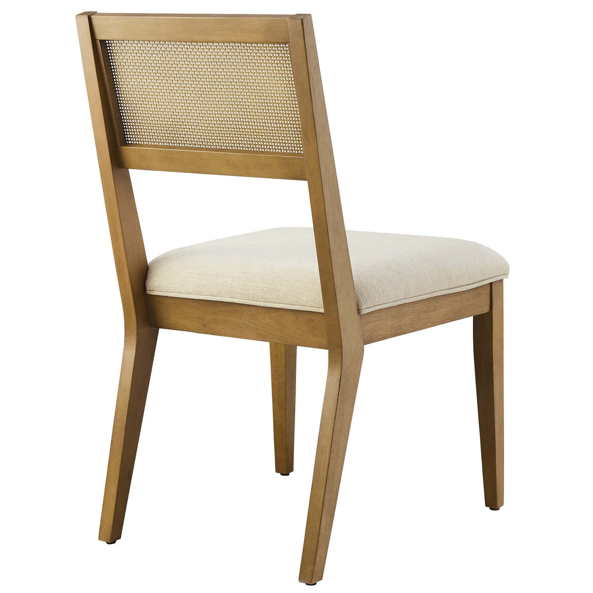 Nimba faux rattan fabric dining chairs 2 by Modway, wood frame with caned back seat on Tampa Home & Garden Store