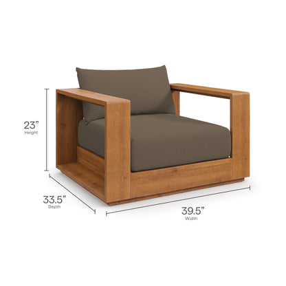 Modern Tahoe Acacia Wood Patio Chair by Modway