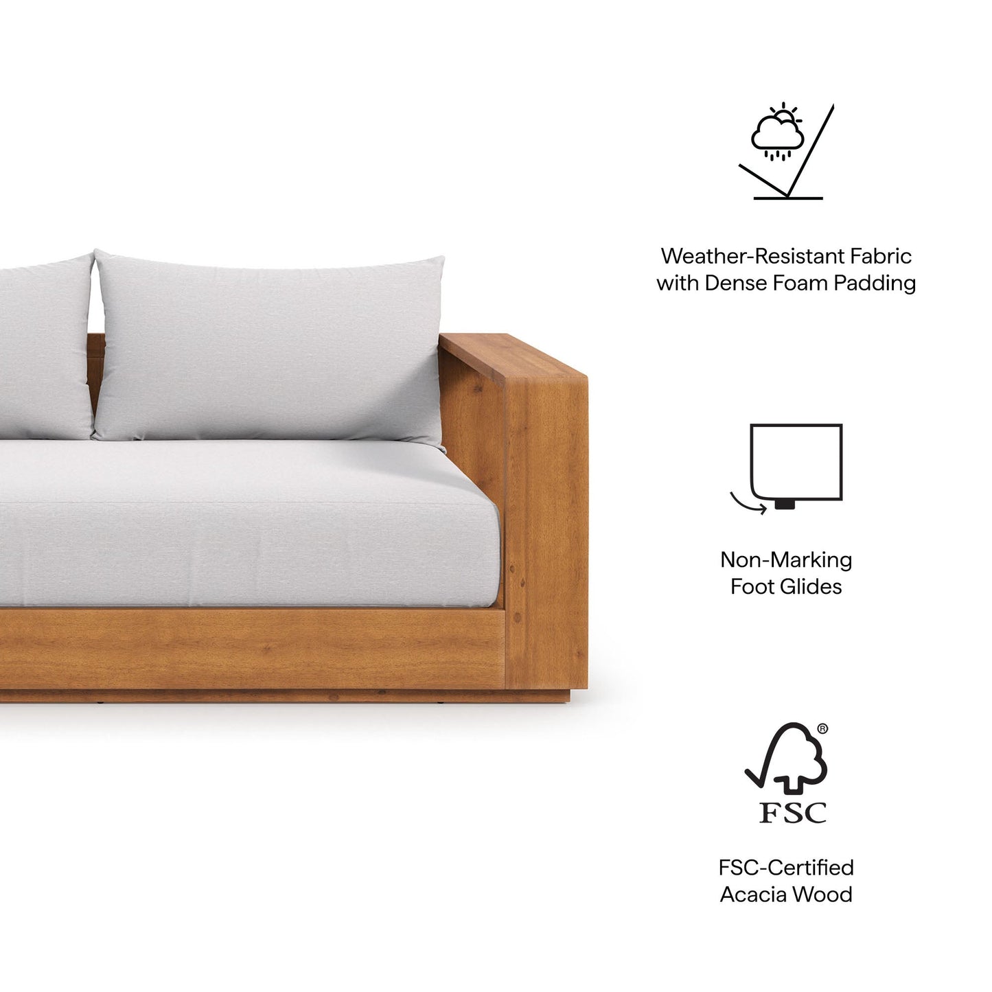 Modway Tahoe Outdoor Patio Loveseat for Garden