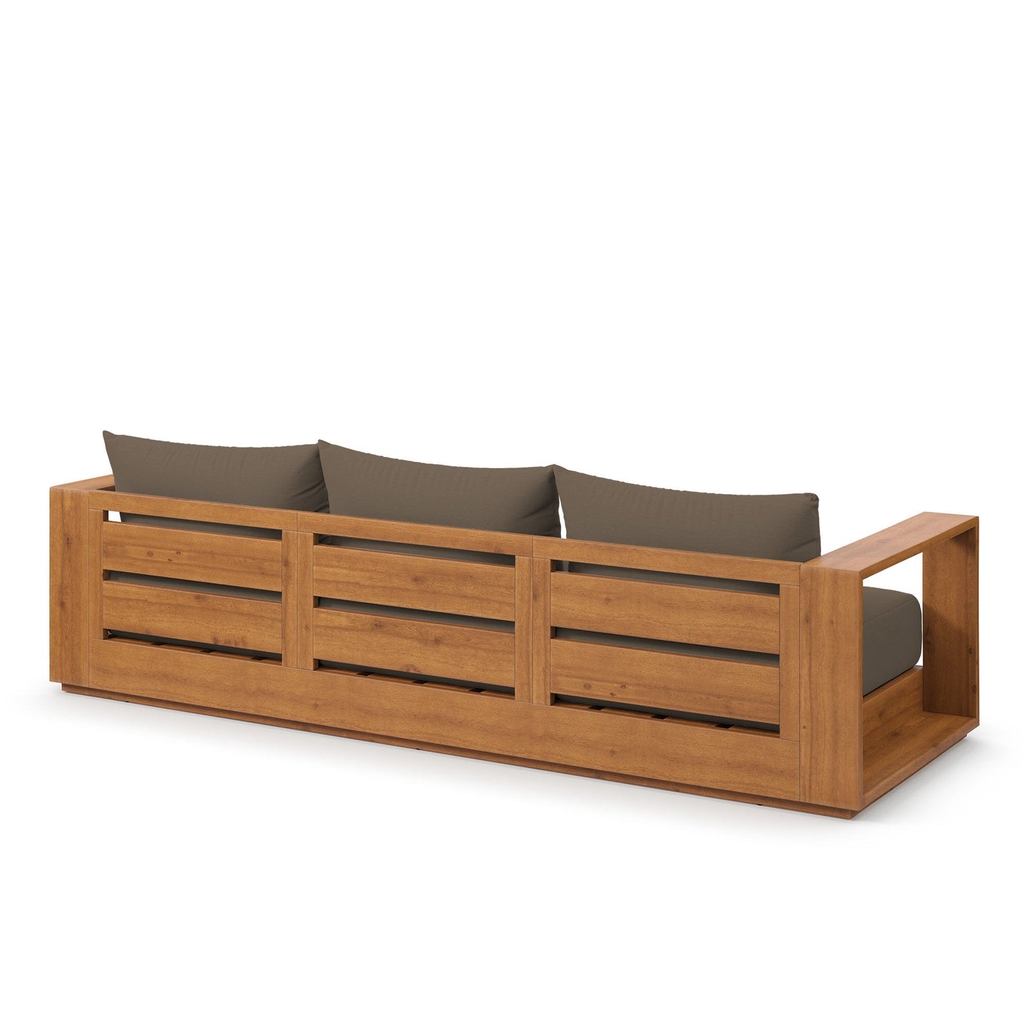Tahoe Outdoor Acacia Wood Ottoman and Patio Seat