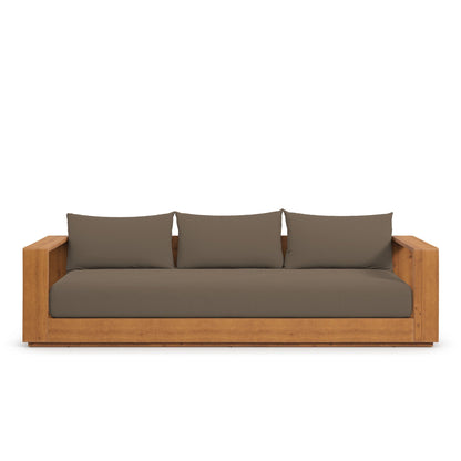 Tahoe Outdoor Acacia Wood Ottoman and Patio Seat