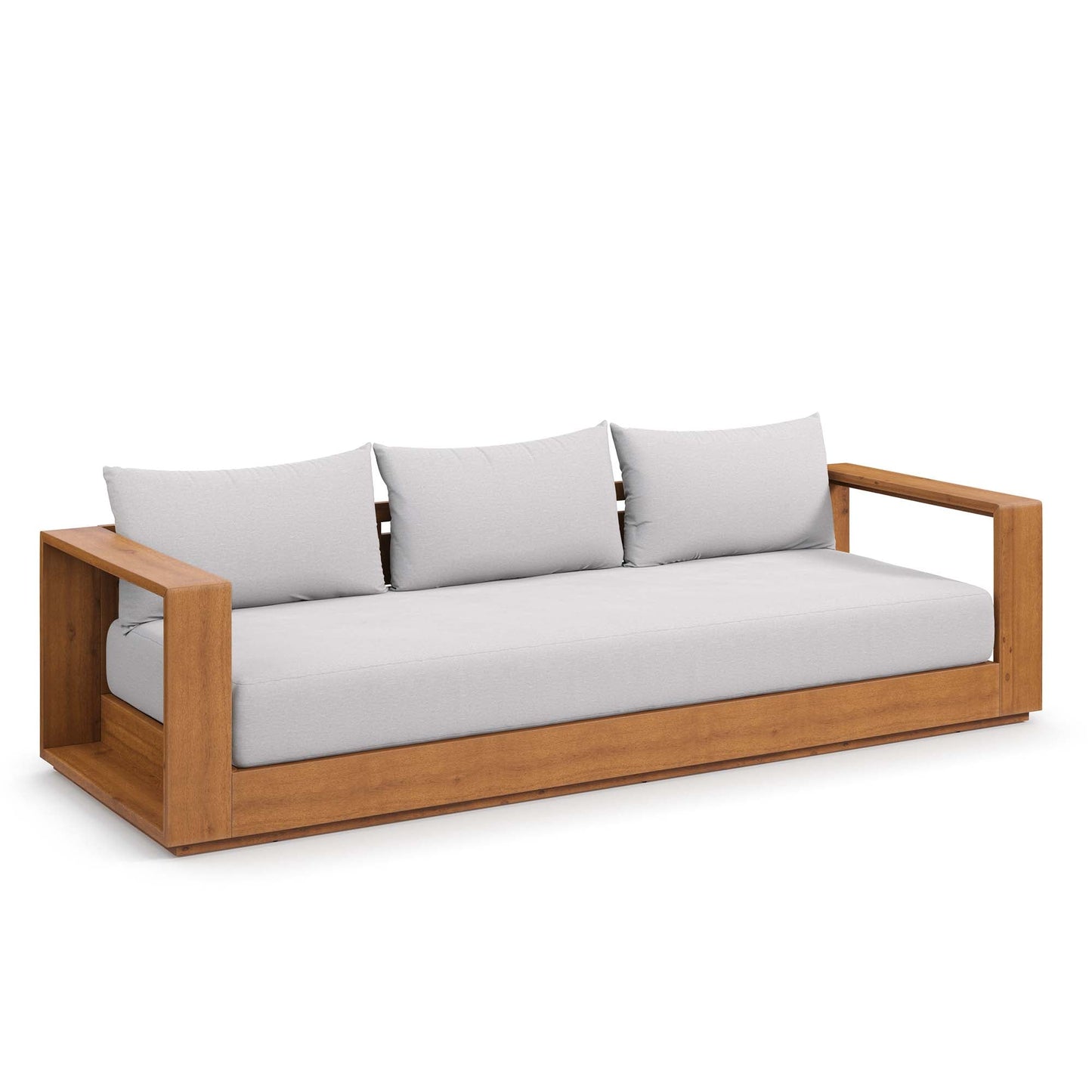 Tahoe Outdoor Acacia Wood Ottoman and Patio Seat