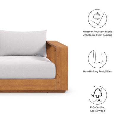 Tahoe Outdoor Acacia Wood Ottoman and Patio Seat