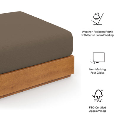 Tahoe Outdoor Acacia Ottoman And the Modway Kit