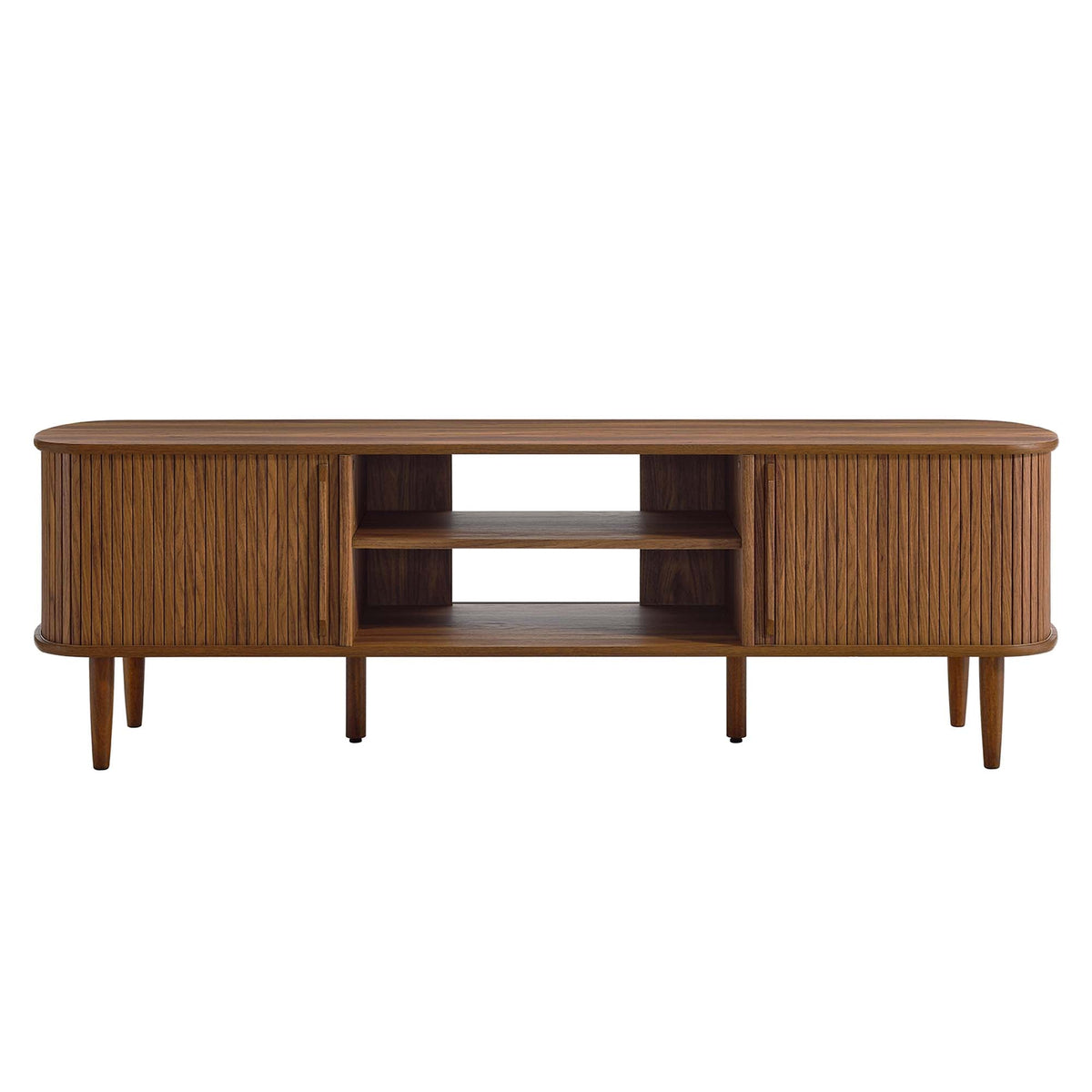 Contour 63-inch wood TV stand with vertical slats and open storage shelves by Modway on Tampa Home & Garden Store