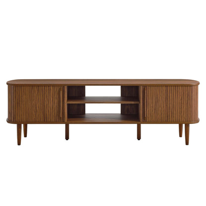 Contour 63-inch wood TV stand with vertical slats and open storage shelves by Modway on Tampa Home & Garden Store