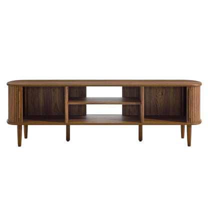 Contour 63-inch Wood TV Stand by Modway, curved-edge console with slatted sides on Tampa Home & Garden Store