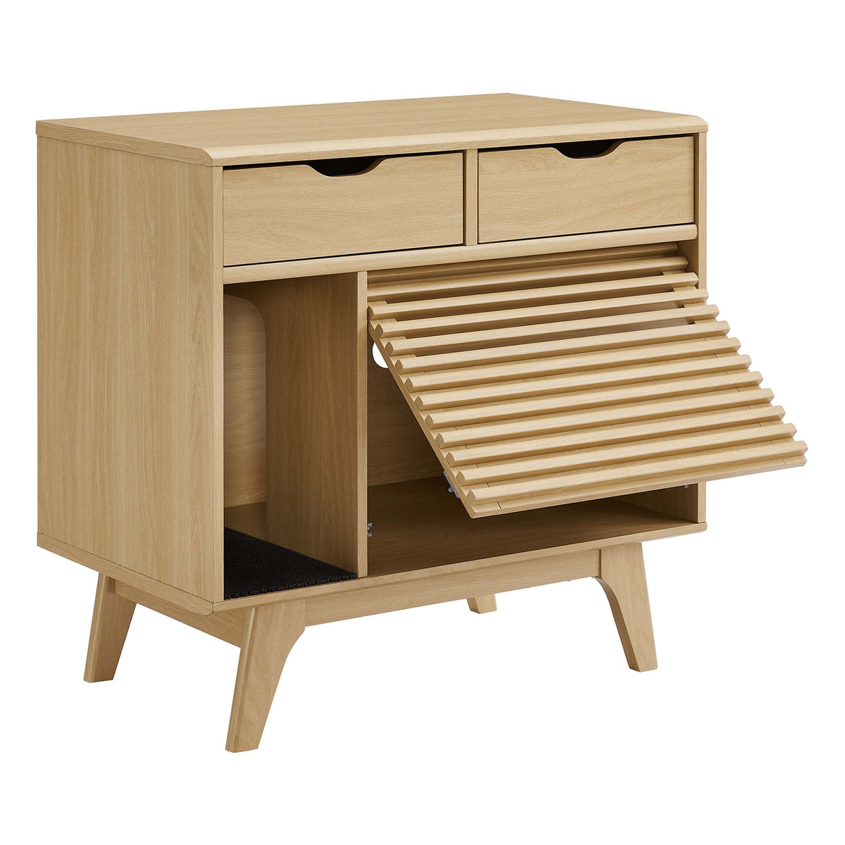 Render Cat Cabinet Modway wood decor with 2 drawers and slatted ramp HouseOfZazla on Tampa Home & Garden Store