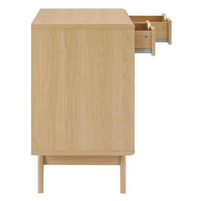 Render Cat Cabinet by Modway, natural oak finish decor cabinet with 3 drawers on Tampa Home & Garden Store