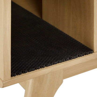 Render Cat Cabinet by Modway decor on light wood stairs with black textured stair treads on Tampa Home & Garden Store