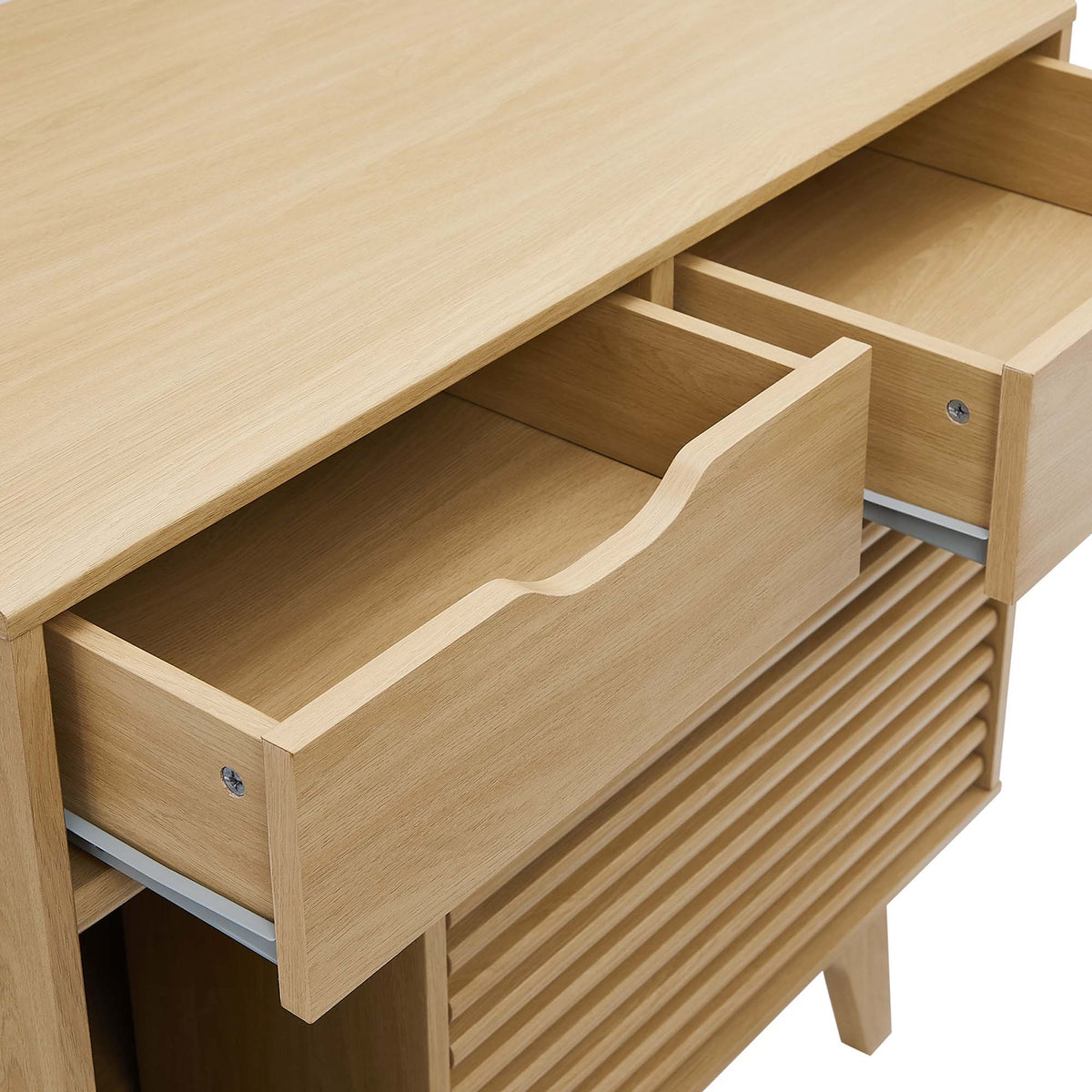 Render Cat Cabinet by Modway light oak wood storage cabinet with multiple open drawers on Tampa Home & Garden Store