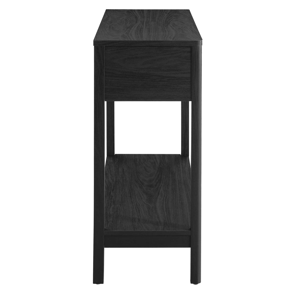 Chaucer Wood Entryway Console Table black wood finish with slim legs and lower shelf by Modway on Tampa Home & Garden Store