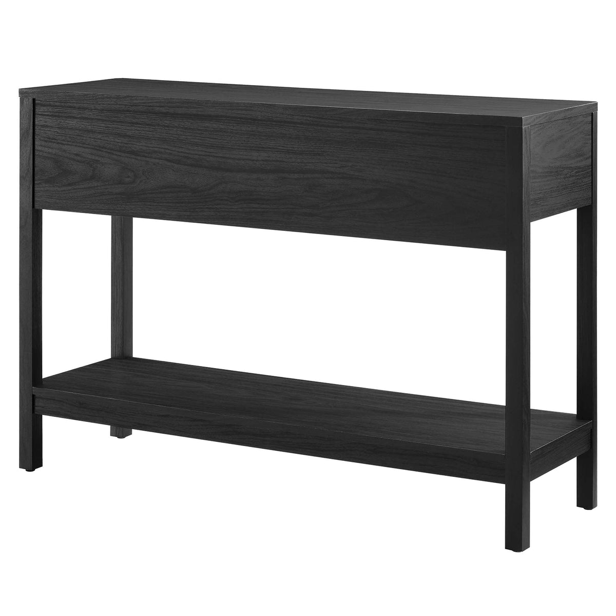 Chaucer Wood Entryway Console Table in black wood with two shelves and square legs by Modway on Tampa Home & Garden Store