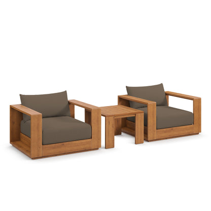 Tahoe 3 Piece Outdoor Acacia Wood and Table