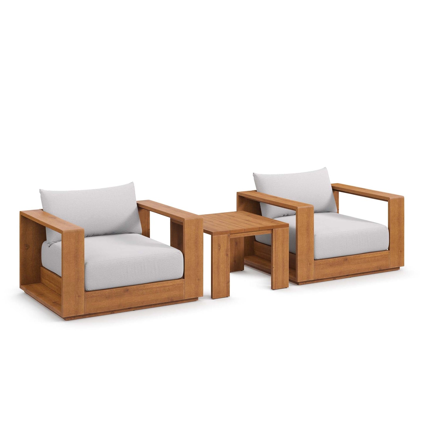 Tahoe 3 Piece Outdoor Acacia Wood and Table