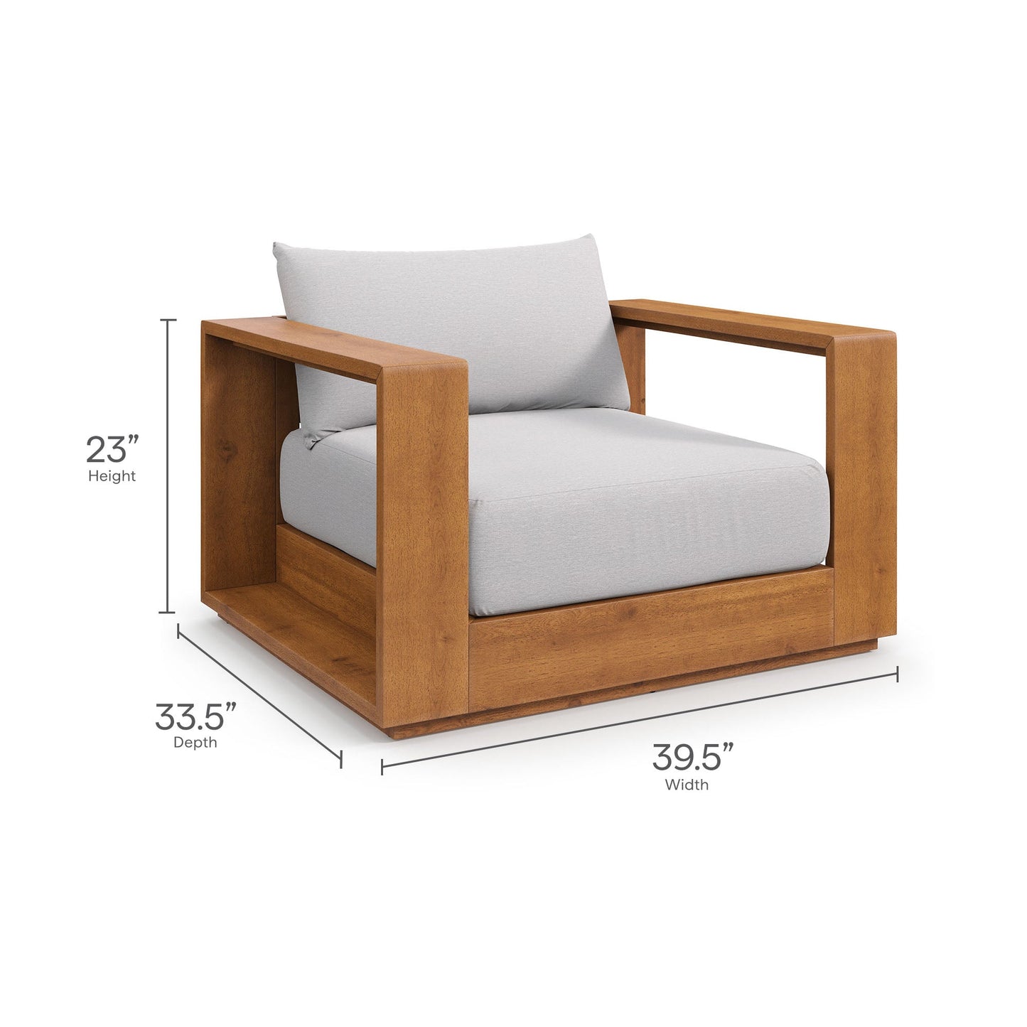 Tahoe 3 Piece Outdoor Acacia Wood and Table