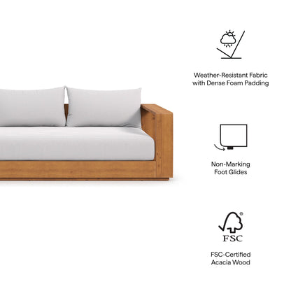 Tahoe Outdoor Acacia Wood Sofa and Coffee Table
