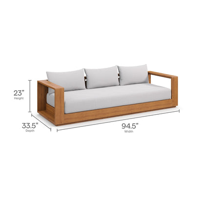 Tahoe Outdoor Acacia Wood Sofa and Coffee Table