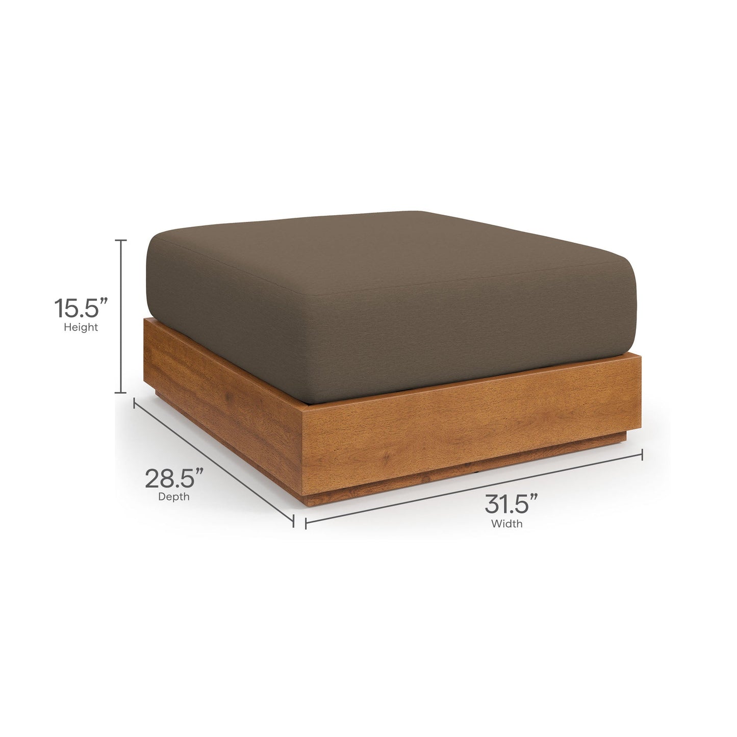 Tahoe Outdoor Acacia Wood Armchair and Ottoman