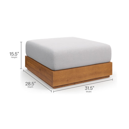 Tahoe Outdoor Acacia Wood Armchair and Ottoman