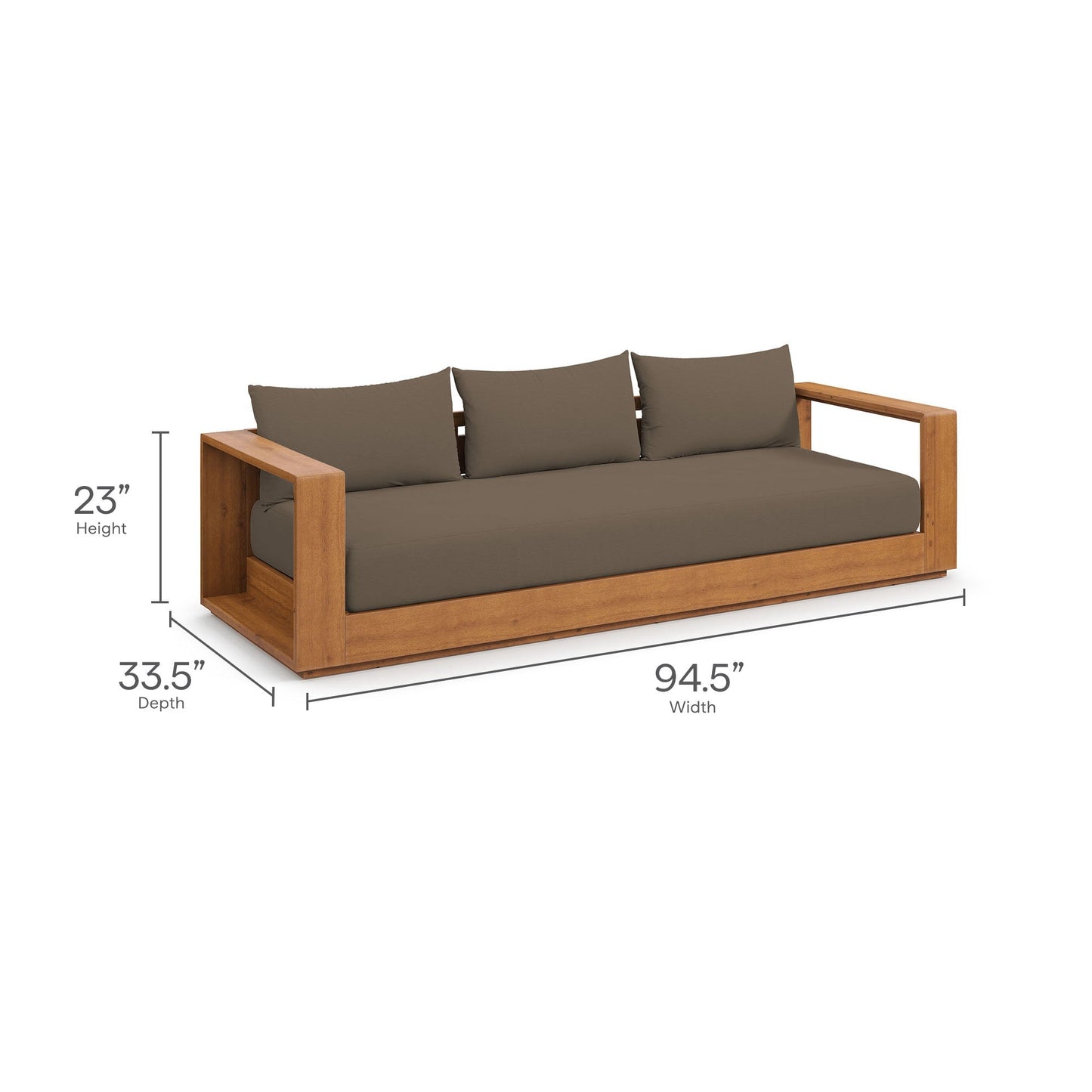 The Modway Tahoe Acacia Wood Patio Furniture Set