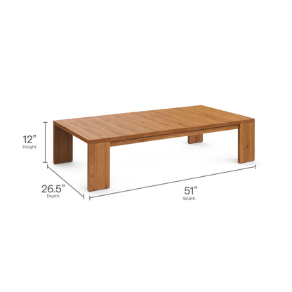 The Modway Tahoe Acacia Wood Patio Furniture Set