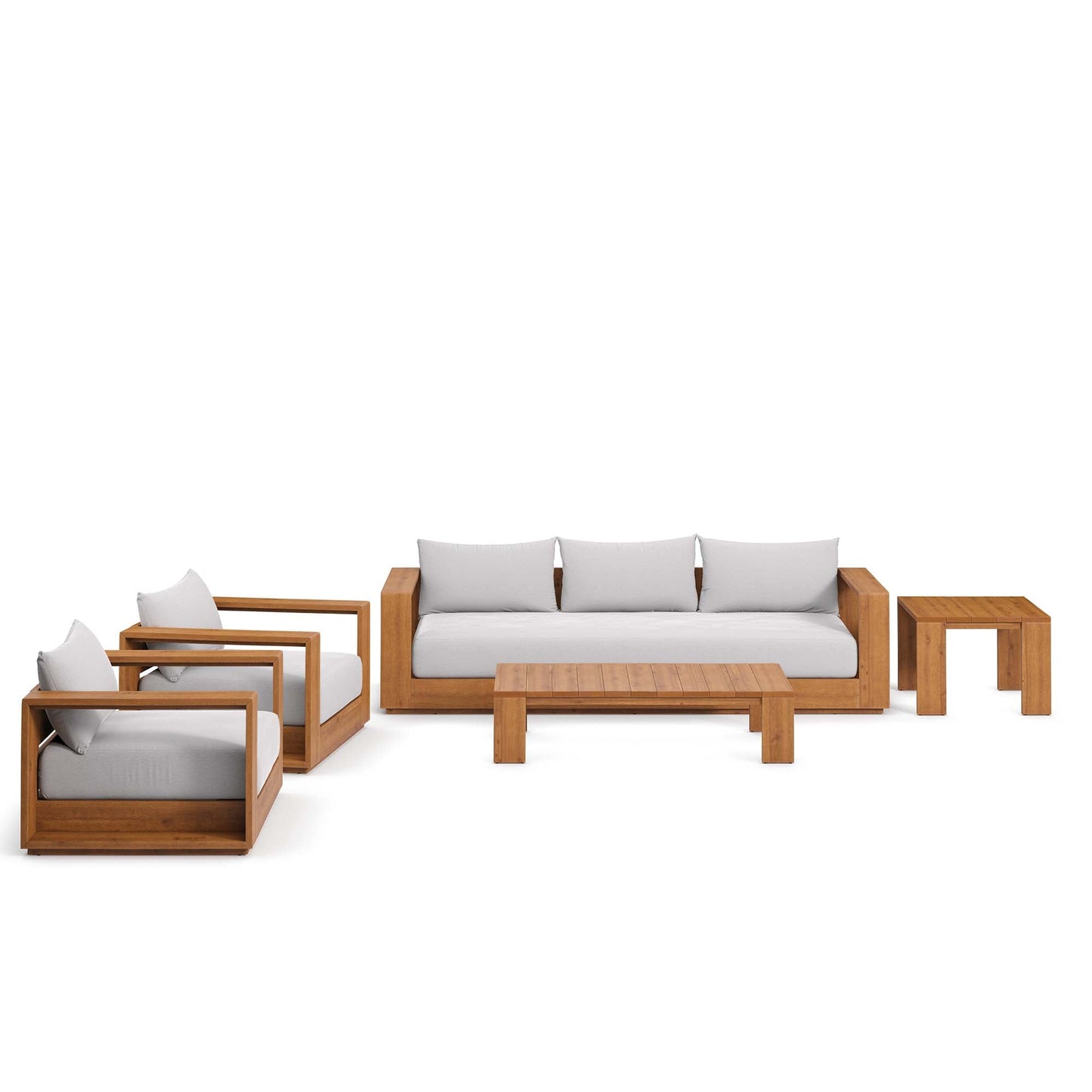 The Modway Tahoe Acacia Wood Patio Furniture Set