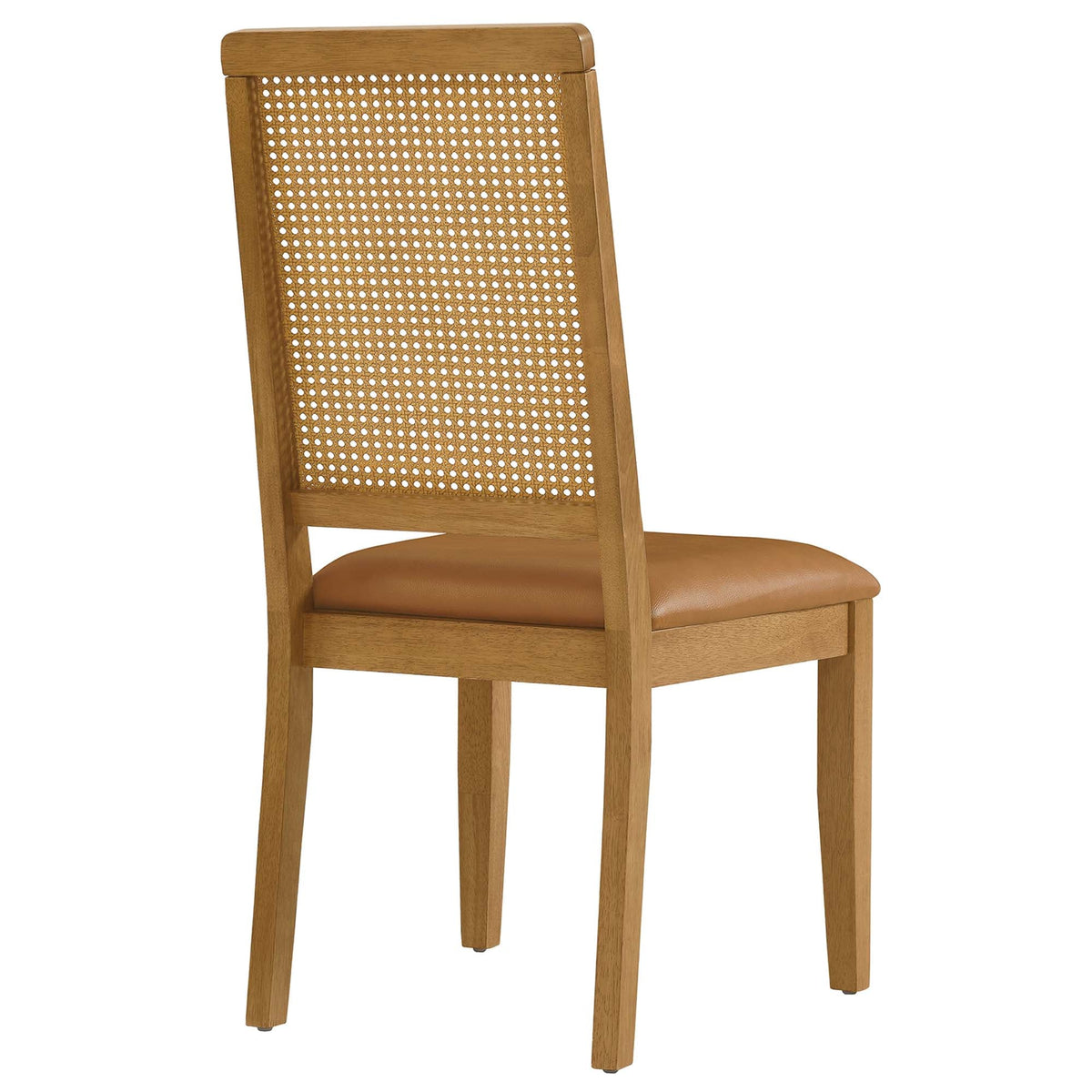 Arlo vegan leather dining chair with cane back and wood frame by HouseOfZazla on Tampa Home & Garden Store
