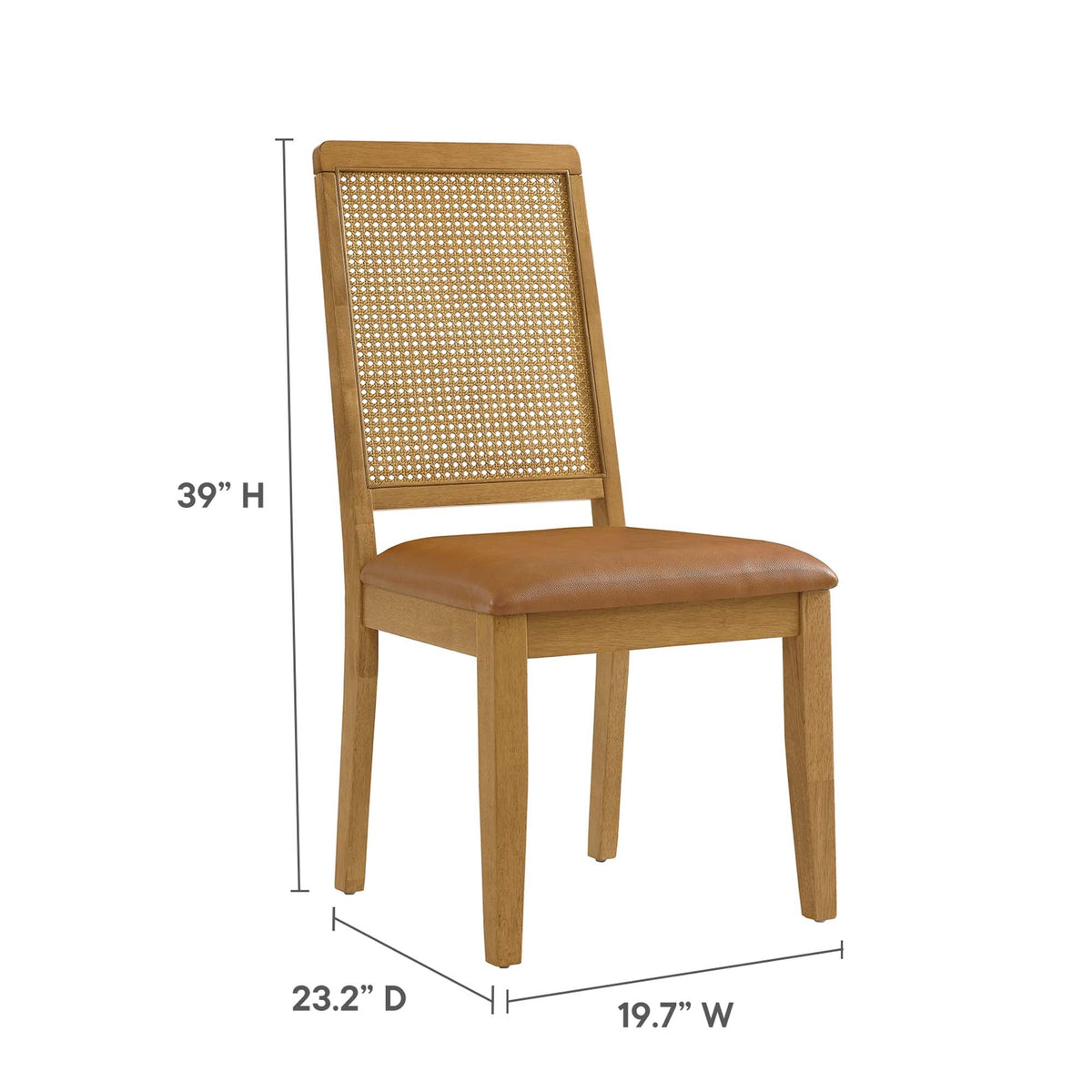 Arlo vegan leather upholstered chair with caned back and wood frame set of 2 by Modway on Tampa Home & Garden Store