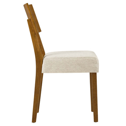 Pax Wood Dining Side Chairs by Modway set of 2 with wood frame and beige fabric seats on Tampa Home & Garden Store
