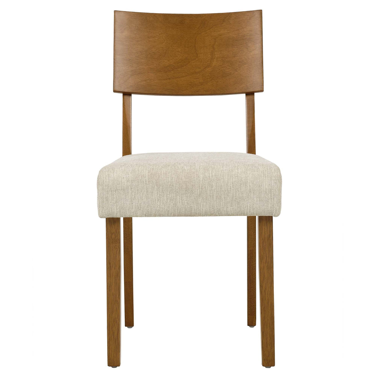 Pax Wood Dining Side Chairs Set of 2 by Modway with curved wood back and beige fabric seats on Tampa Home & Garden Store