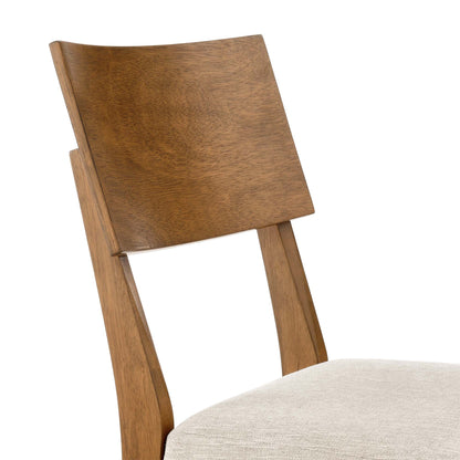 Pax Wood Dining Side Chair set of 2, natural wood finish with beige upholstered seat on Tampa Home & Garden Store