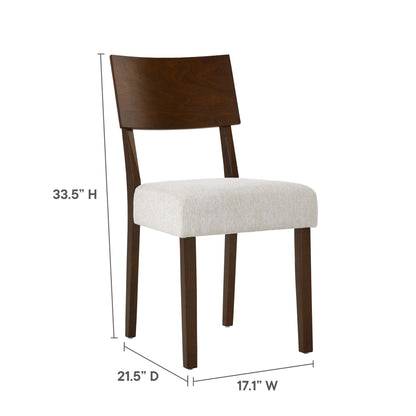Pax Wood Dining Side Chairs set of 2, dark walnut wood frames with beige upholstered seats by HouseOfZazla on Tampa Home & Garden Store
