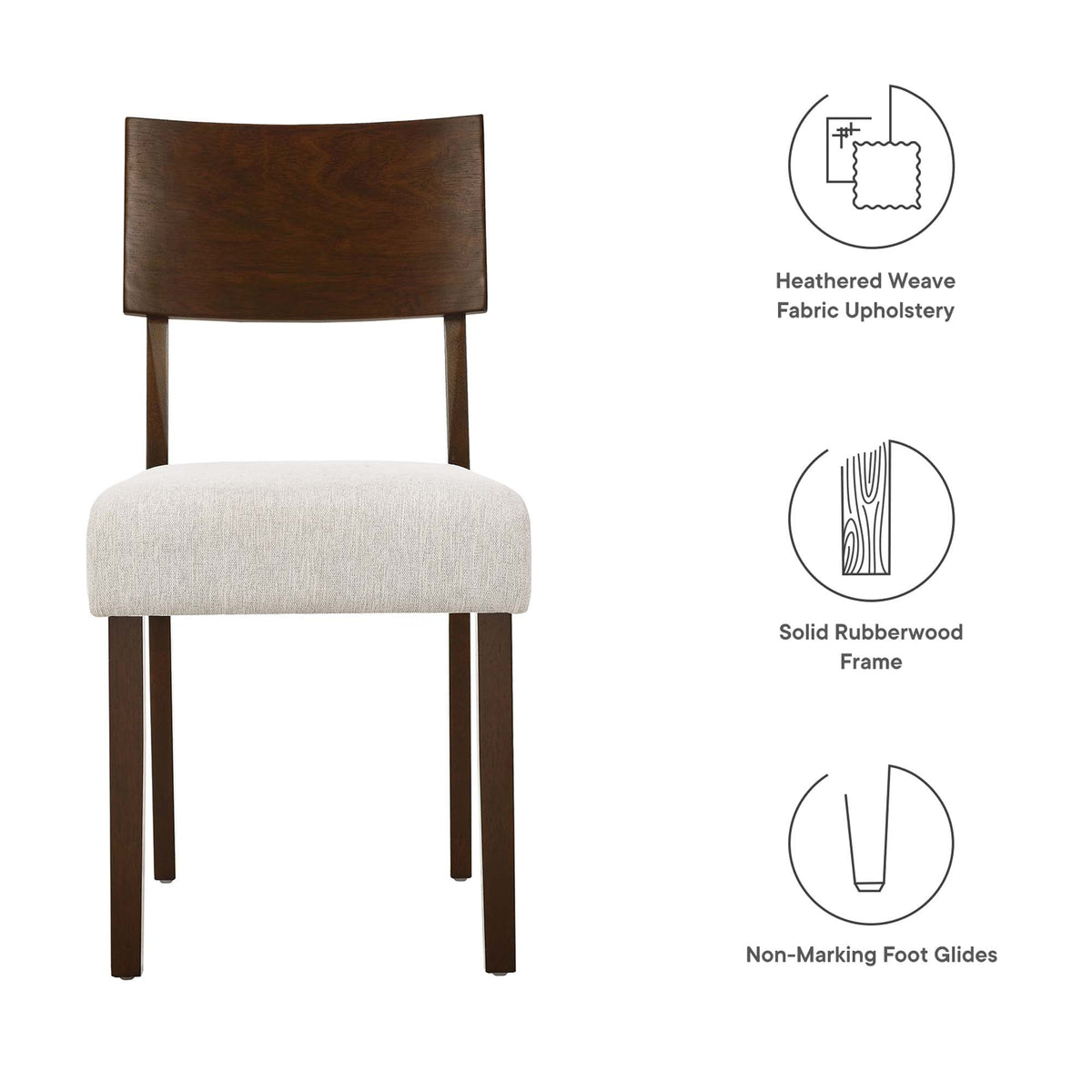 Pax Wood Dining Side Chairs, set of 2, dark walnut frame with beige fabric seat by HouseOfZazla on Tampa Home & Garden Store