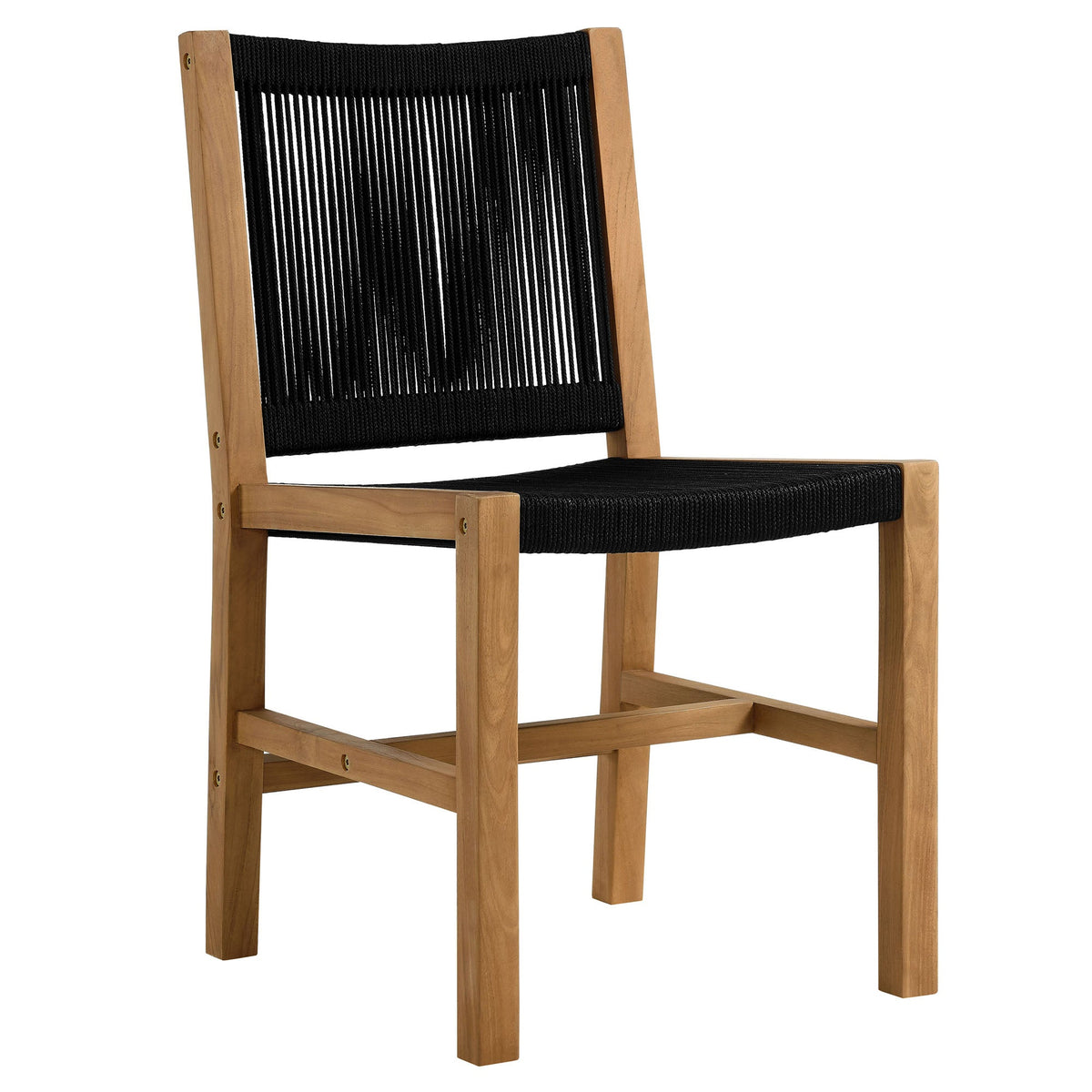 Vienna outdoor teak and rope armless dining chair set of 2 by Modway on Tampa Home & Garden Store