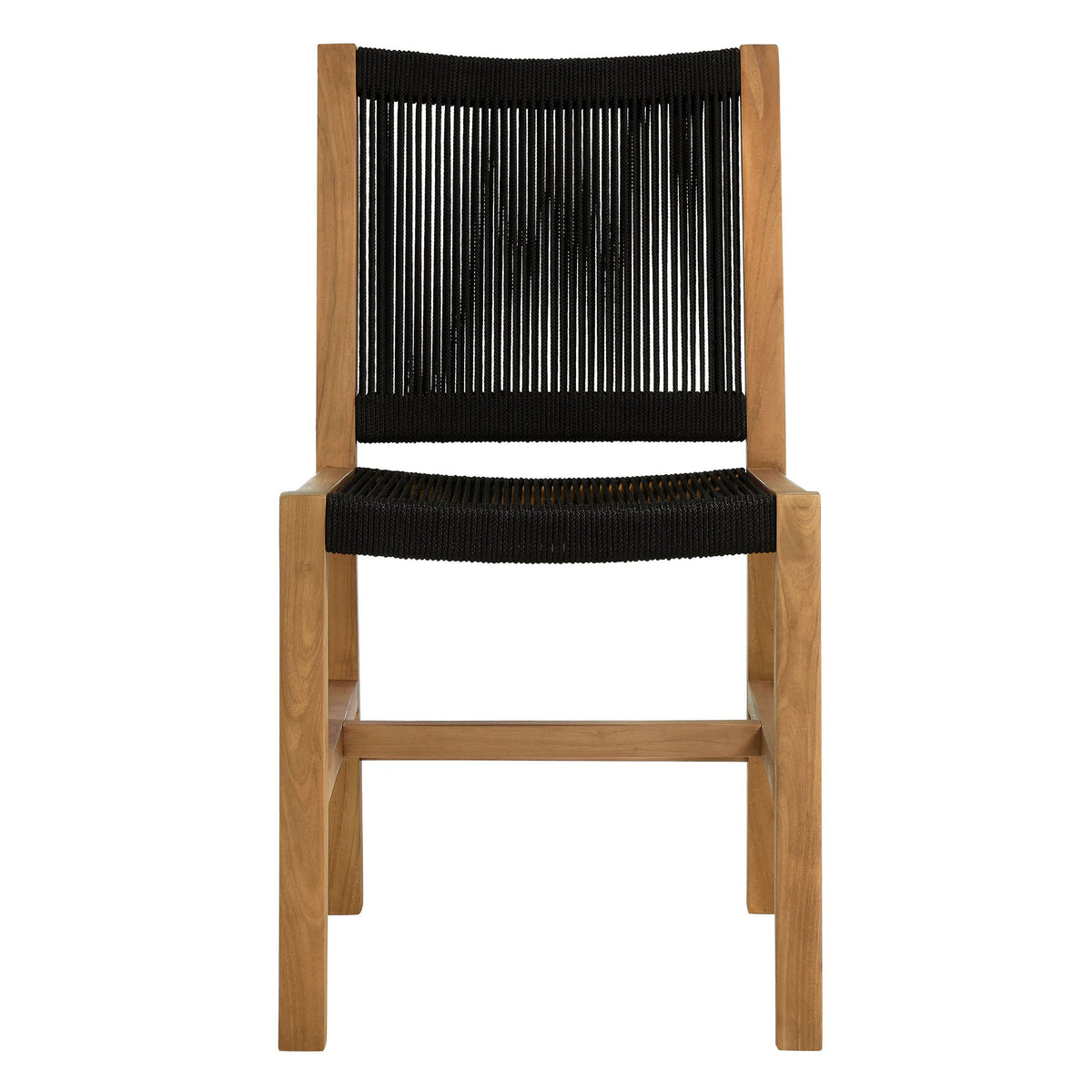 Vienna outdoor teak rope armless dining chair with black rope seat by Modway on Tampa Home & Garden Store