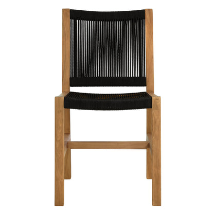 Vienna outdoor teak rope armless dining chair with black rope seat by Modway on Tampa Home & Garden Store