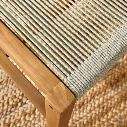 Vienna teak rope armless dining chairs set of 2 by Modway, rope seating and teak frame on Tampa Home & Garden Store