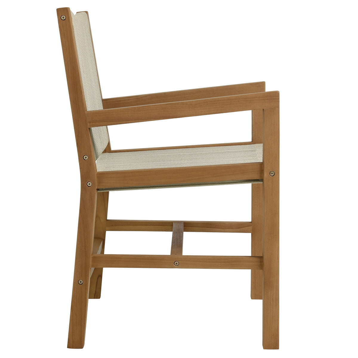 Vienna Teak Rope Dining Armchairs set of 2 with natural teak frame and beige rope cushions on Tampa Home & Garden Store
