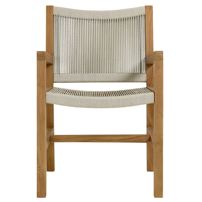 Vienna teak rope dining chairs by Modway, rope seat and wood frame on Tampa Home & Garden Store