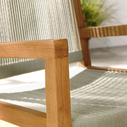 Vienna teak rope dining armchairs set of 2 by Modway, natural teak with woven rope seating on Tampa Home & Garden Store