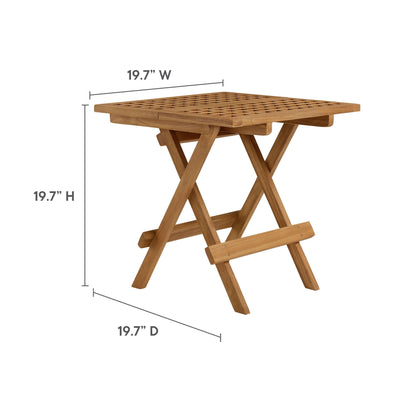 Modway Vienna Outdoor Teak and Patio Side Table