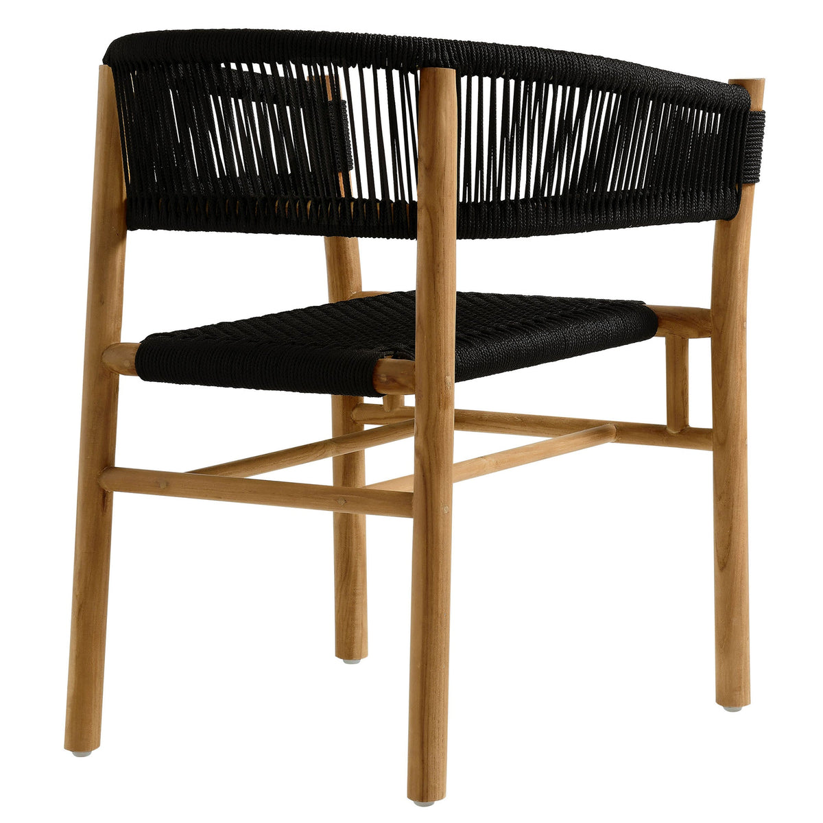 Vienna outdoor teak and rope curved-back dining armchairs set of 2 by Modway on Tampa Home & Garden Store