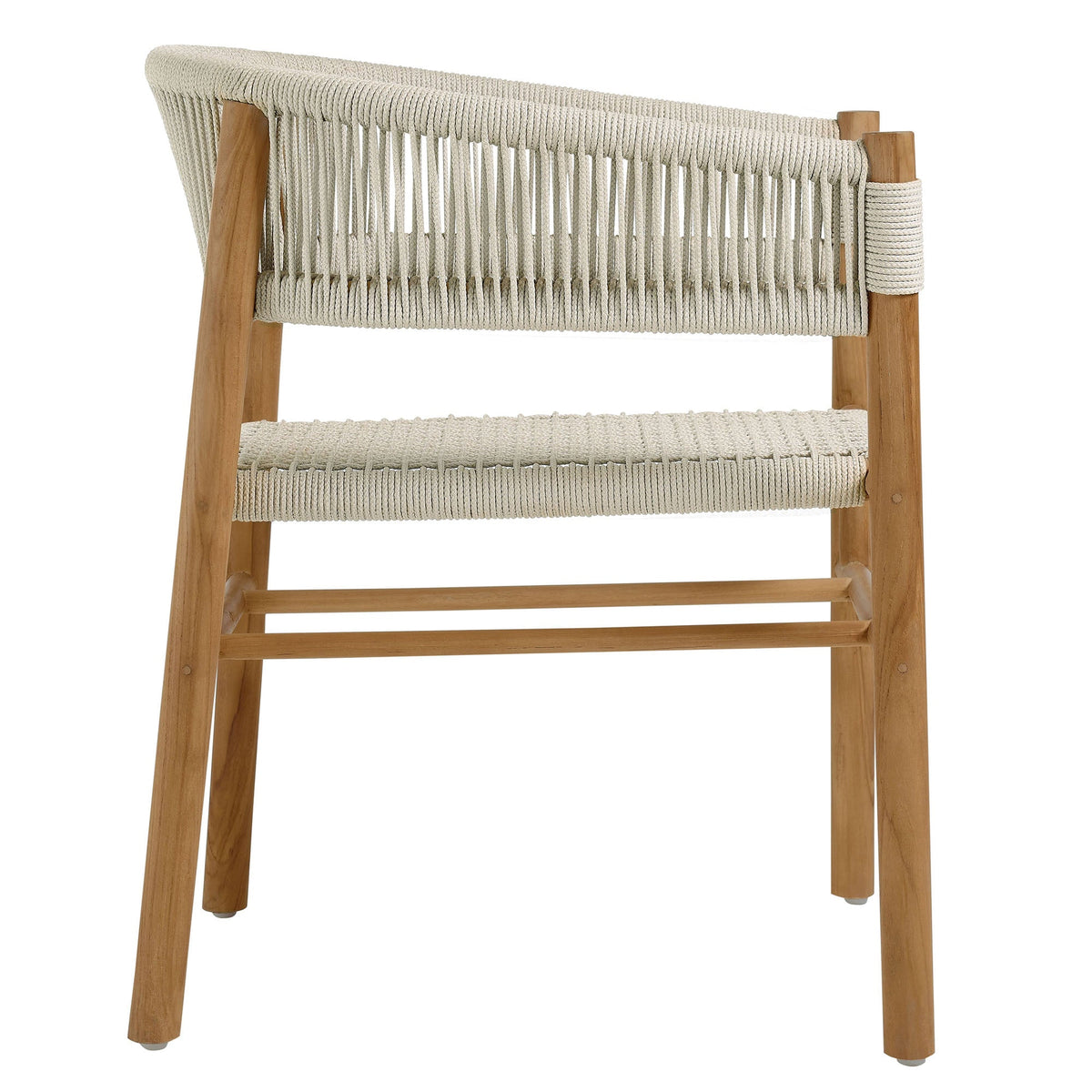 Vienna outdoor teak rope curved-back dining armchairs set of 2 with natural rope weave by Modway on Tampa Home & Garden Store