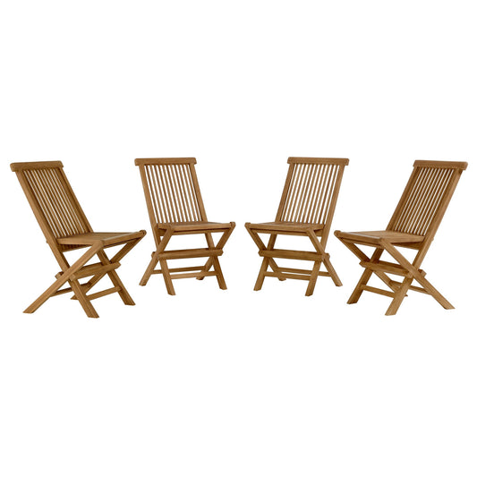 Vienna outdoor patio teak wood folding dining chairs set of 4 by Modway on Tampa Home & Garden Store