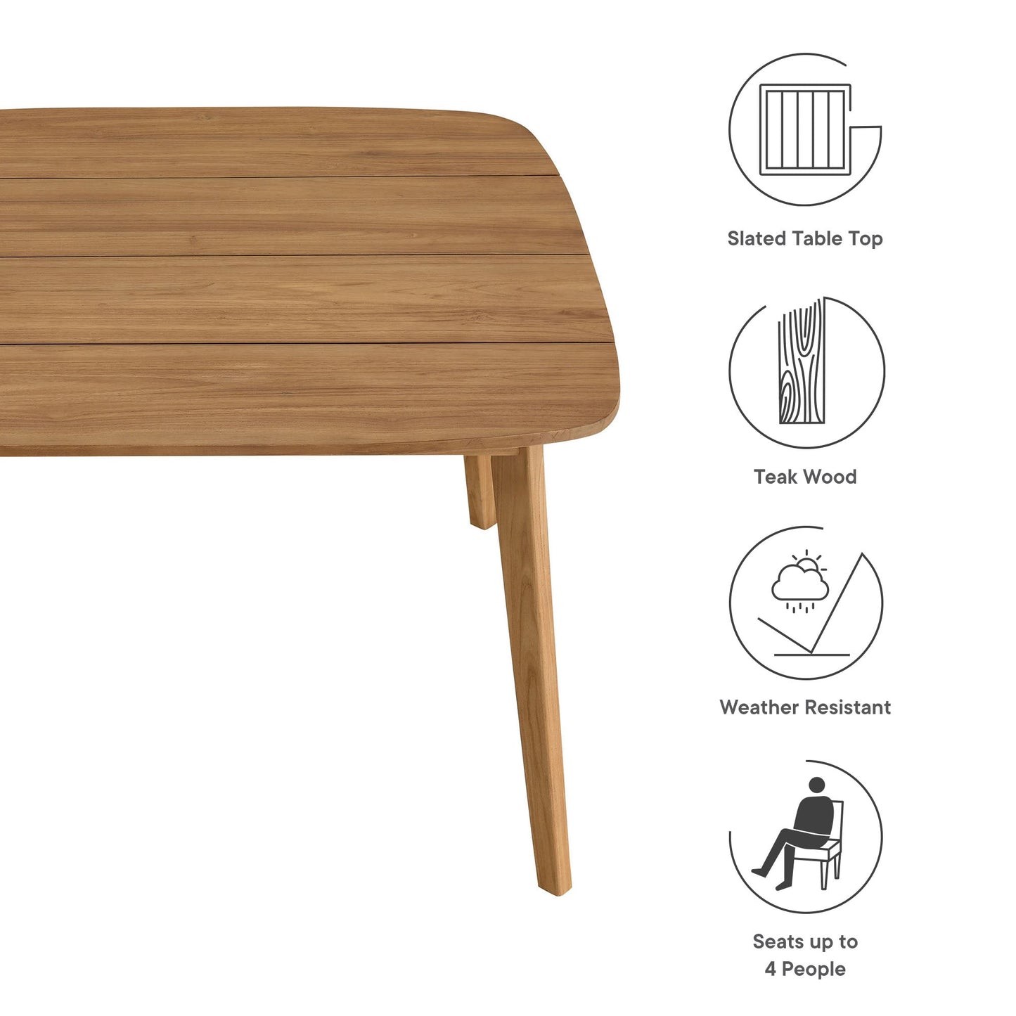 Vienna 46 Inch Square Outdoor Teak Dining Table