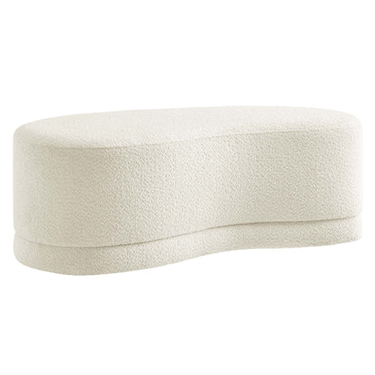 Nimbus 48in upholstered ottoman bench in ivory boucle fabric on Tampa Home & Garden Store