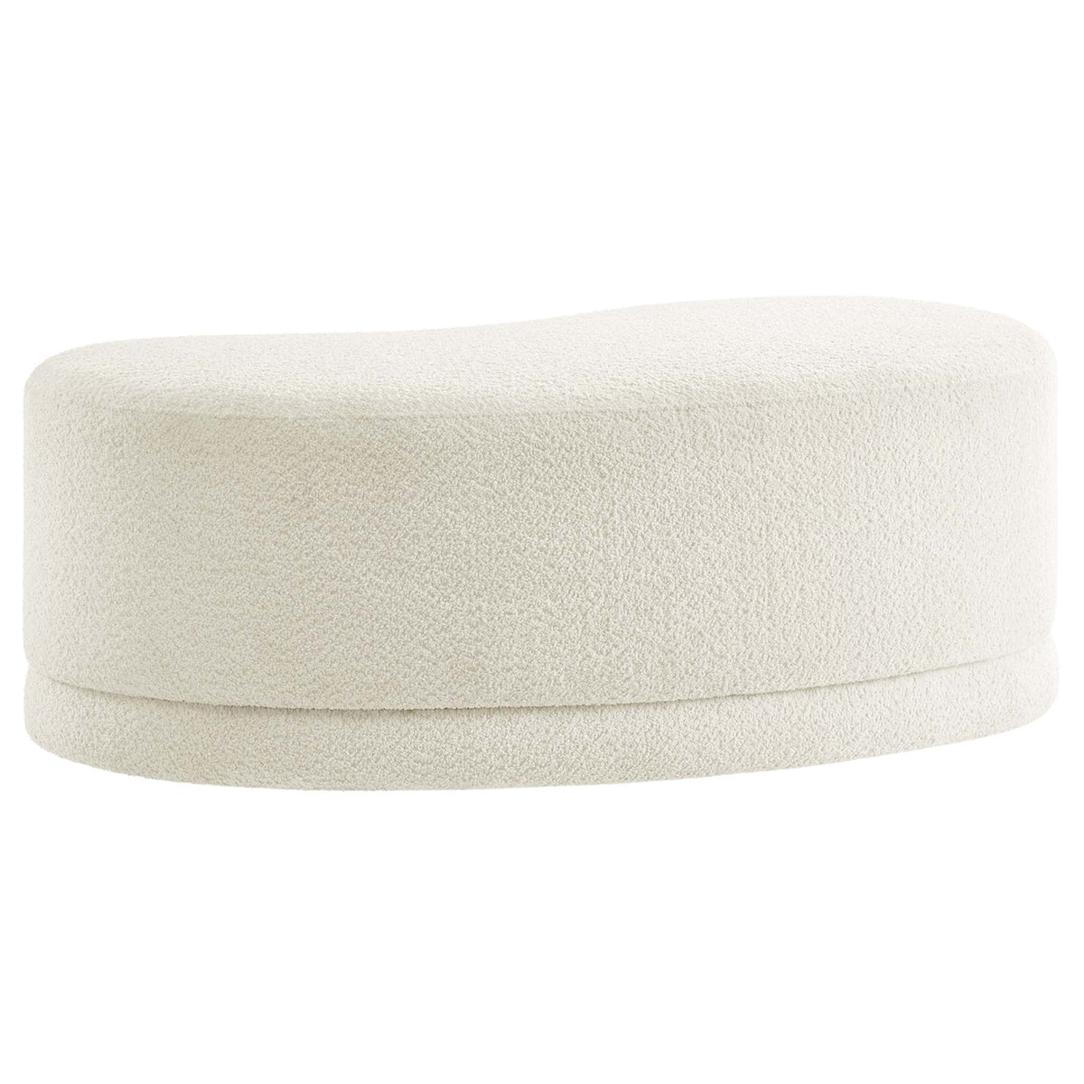 Nimbus 48-inch upholstered ottoman bench in cream boucle fabric HouseOfZazla on Tampa Home & Garden Store